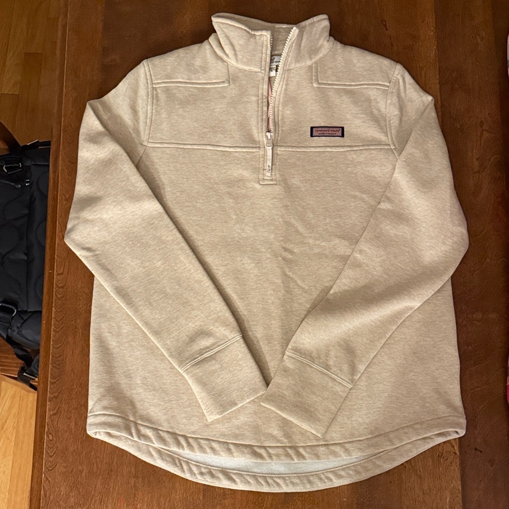 Vineyard Vines Women’s Oatmeal Heather Quarter-Zip Pullover Size Small NWT